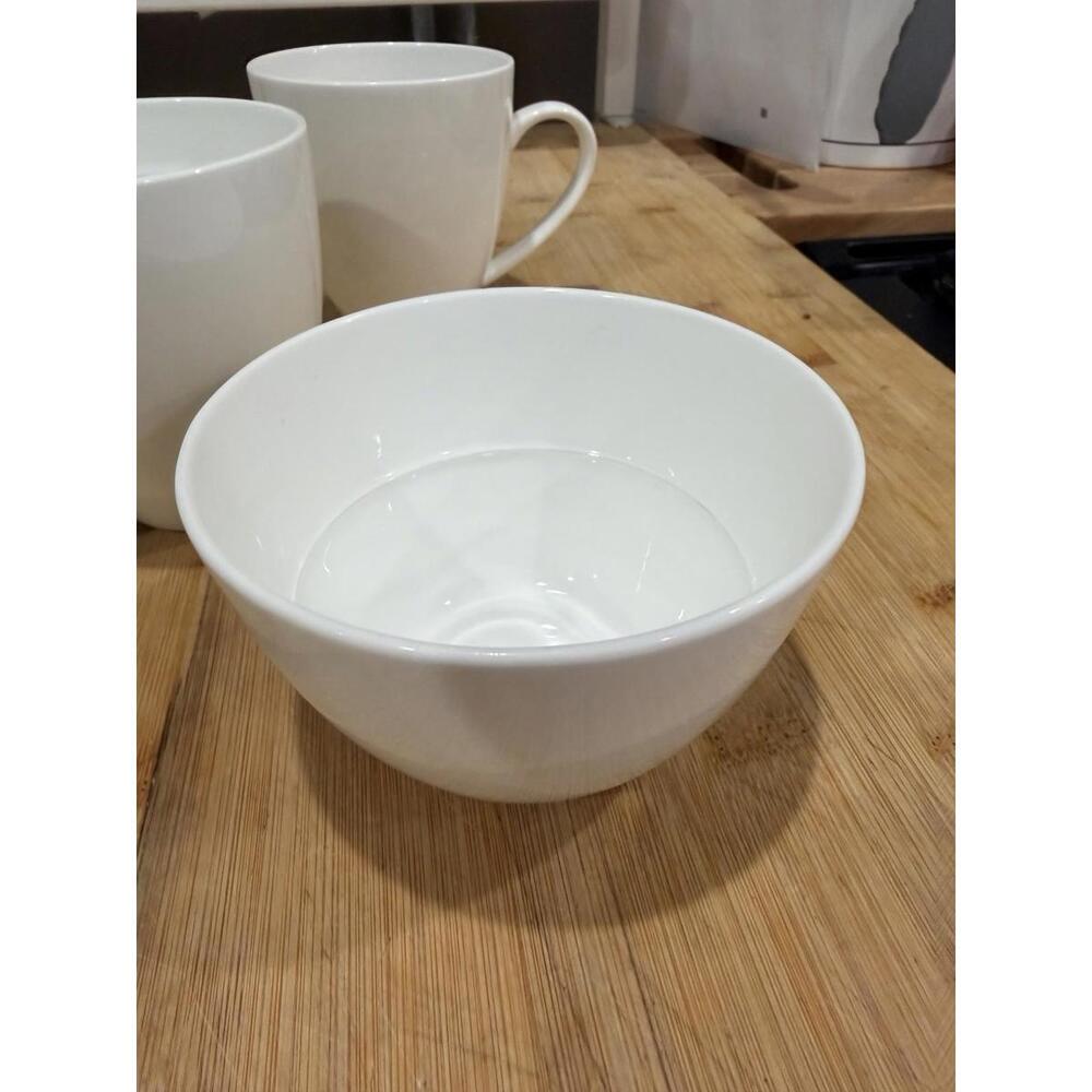 Mikasa Delray Modern White Bone China Coffee Mug Cup & Bowl Set Of 4 * - Picture 8 of 14